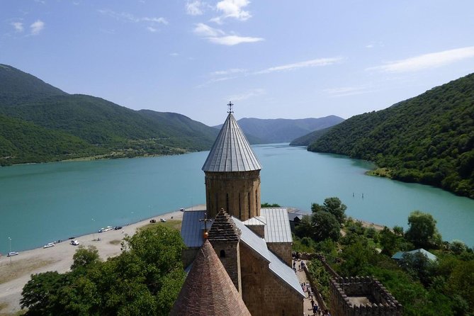 Ananuri, Gudauri, Kazbegi. Military Road of Georgia. Private tour. - Zhinvali Water Reservoir, turquoise water and real purpose