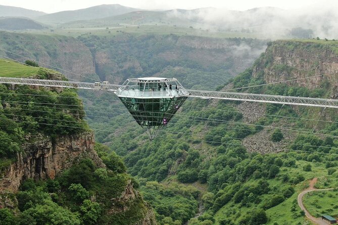 Dashbashi Canyon, Glass Bridge, Bicycle Zip Line, Swing, Private Full Day Tour - Entering the glass bridge for panoramic canyon views