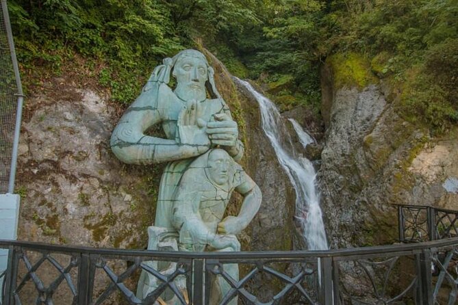 Full Day Tour from Batumi to Waterfalls - Sarpi: Apostle Andrew statue and the quick waterfall break