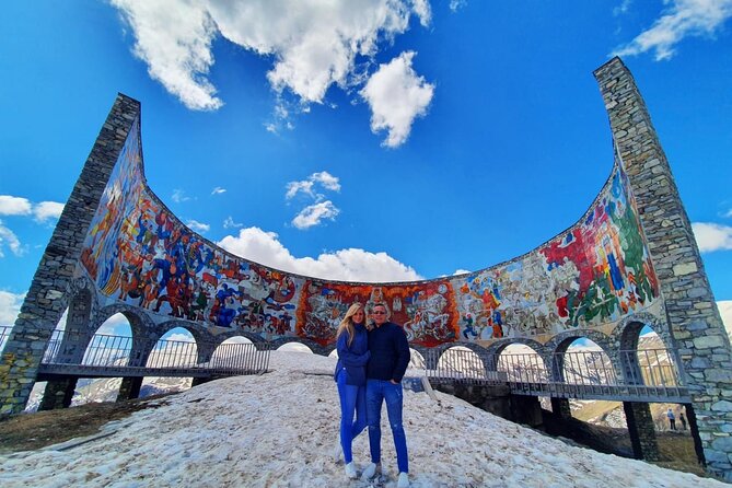 Kazbegi • Gudauri - private day trip to Mountains - Jvari Pass Stop and the Russian Georgian Friendship Monument at 2,395 m