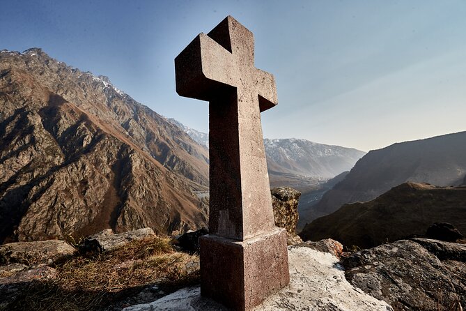 Private day trip to the Caucasus mountains and the Russian border - Gergeti Trinity Church Above Kazbegi for Big Panorama Time