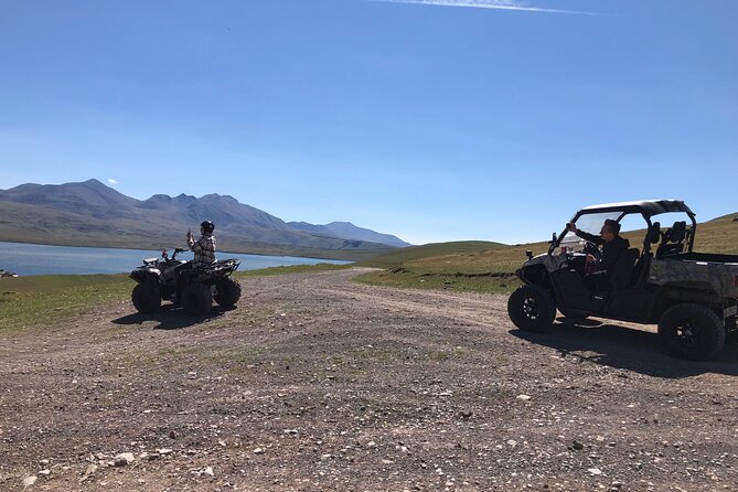 Snowmobile / Quad Bike ATV Private Tour from Bakuriani to Tabatskuri Lake - Stop 1 at Bakuriani: gearing up at the ski resort start line